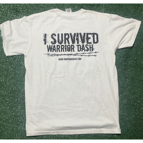 White Warrior Dash "I Survived" graphic tee - Picture 2 of 4